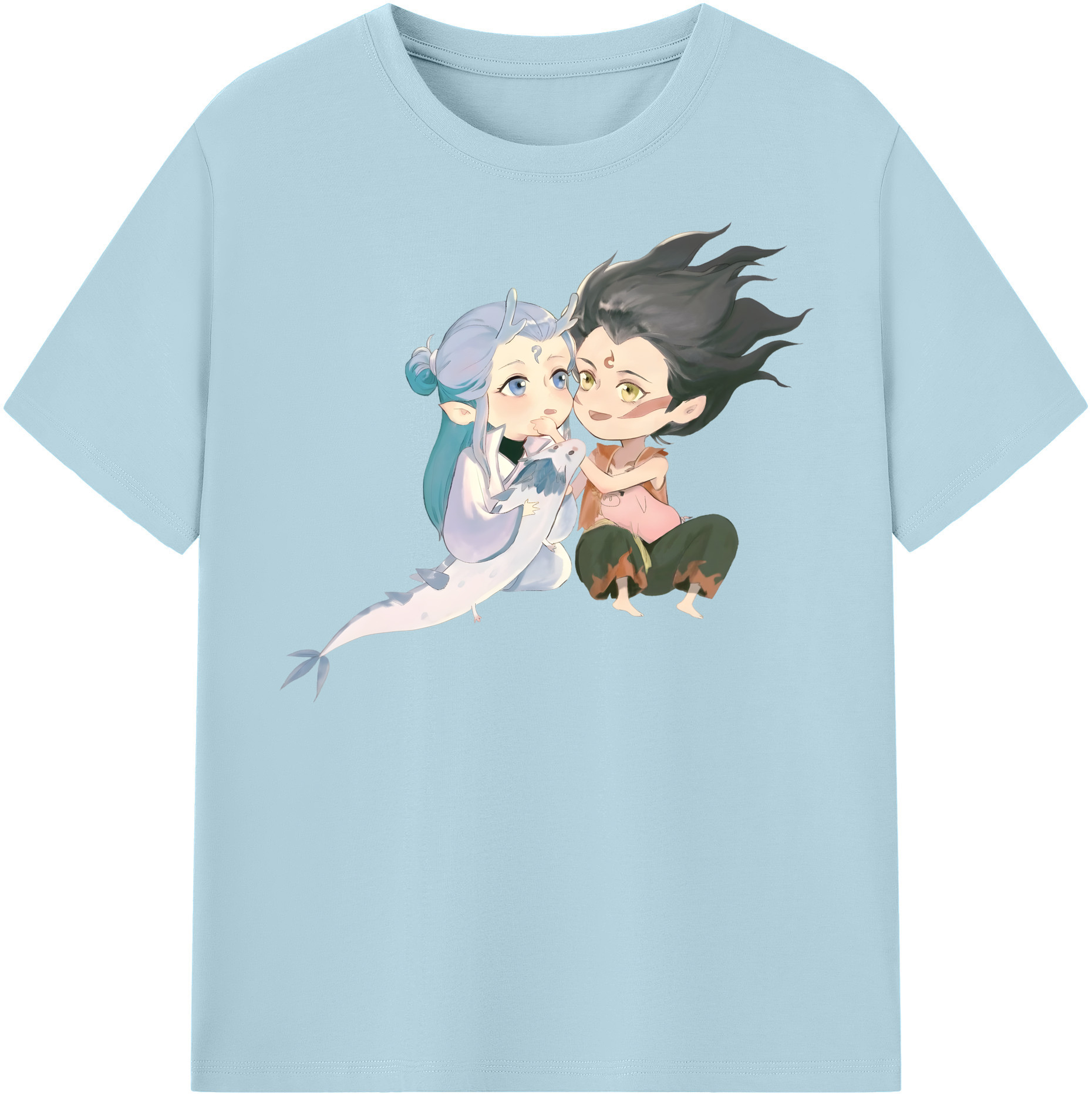 （画像用） Ne Zha 2 ナタ 魔童の大暴れ 綿100％半袖Tシャツ（フロントプリント）